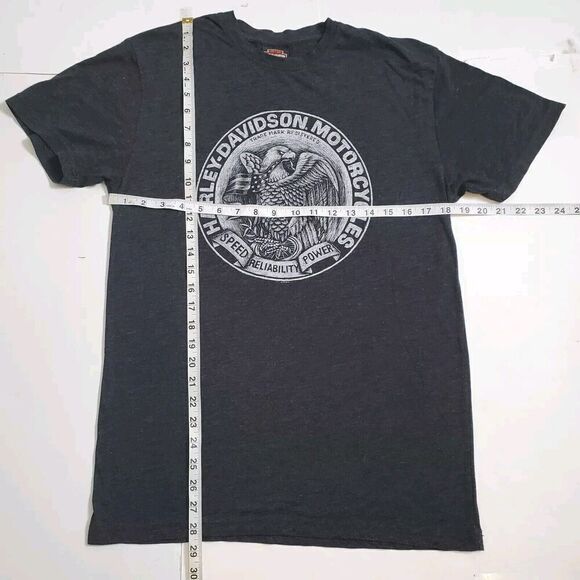 Harley Davidson Motorcycle Savannah Georgia T Shirt Size M Gray Eagle Logo Mens - Picture 5 of 8